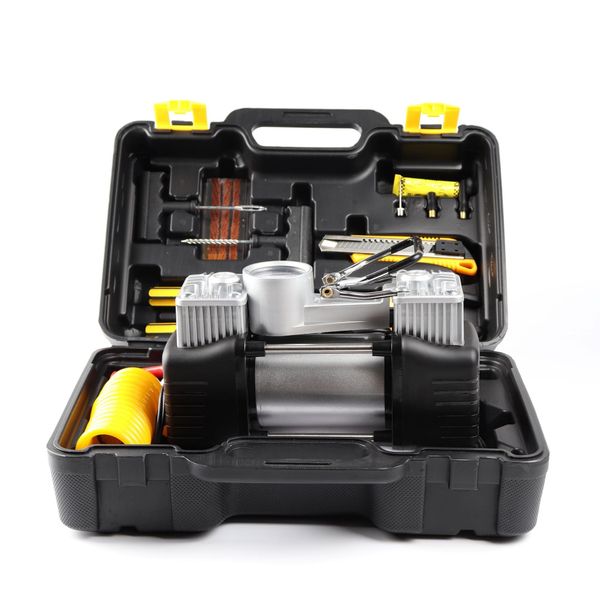 Heavy Duty 12 Volt - 85L - 2 Cylinder Air Compressor With A Tool Kit