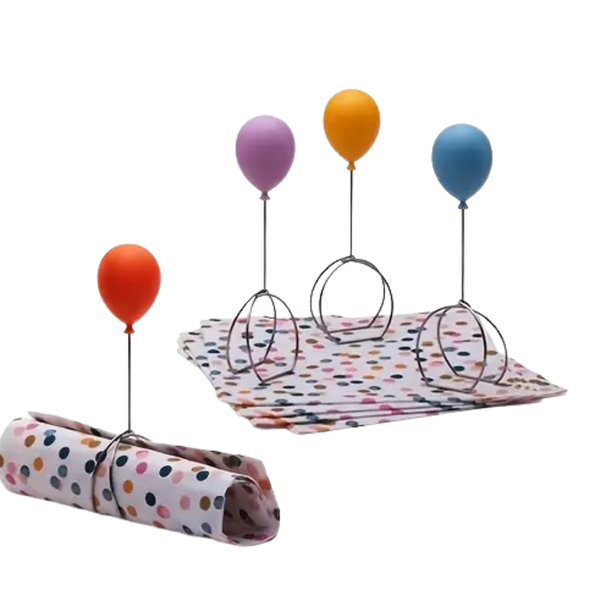 Set of 4 Colorful Balloon-Shaped Towel Rings
