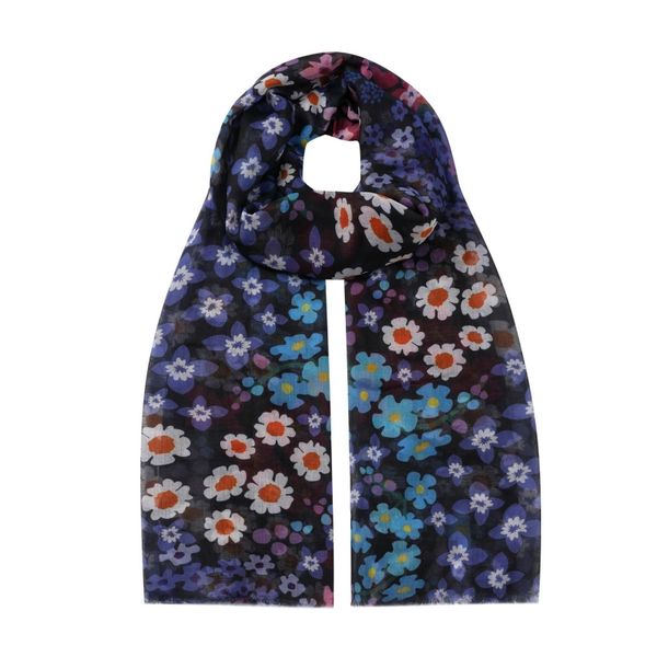 SoGood-Candy - Scarf - Dark Blue Ditsy Flowers