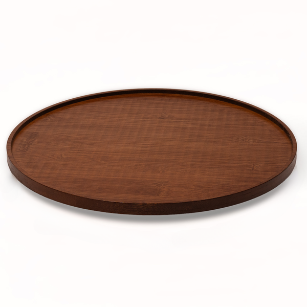 Bamboo Rotating Turntable Tray, Bamboo Wood 360 Spinning Top Organizer