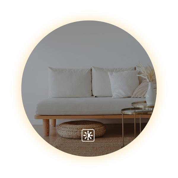LED Round Bathroom Mirror 40 CM,Stepless Dimming