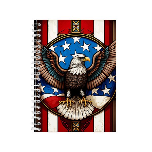 USA Eagle Stained Glass Notebook Animal Gift Idea A4 Notepad Pad 88