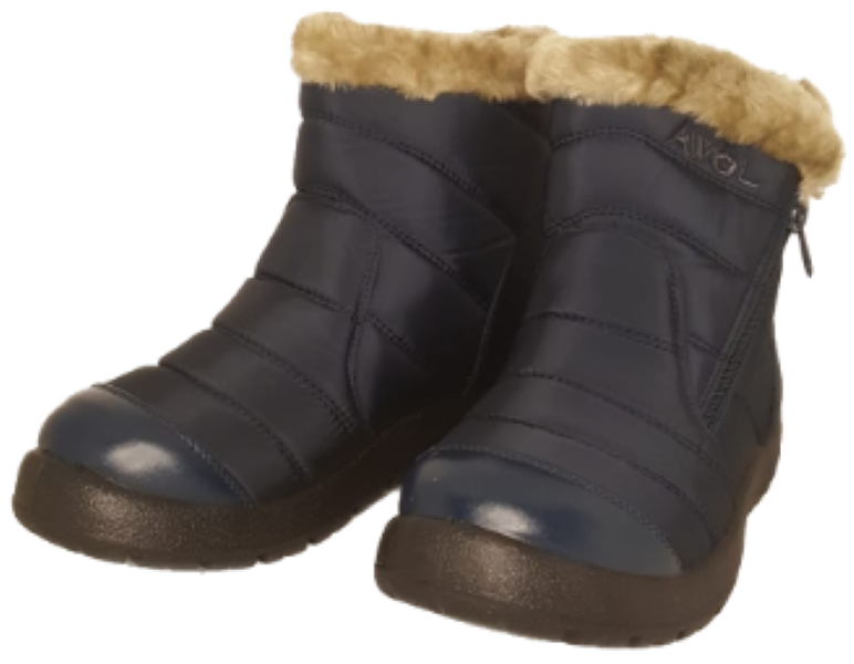 Awol Faux Fur Lined Ankle Puff Boot Navy