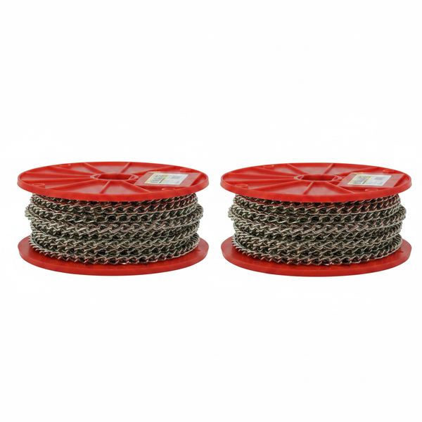Krafft Nickel-Plated Twist Link Chain 1.2mm x 30m for Crafting &amp; - 2 Pack