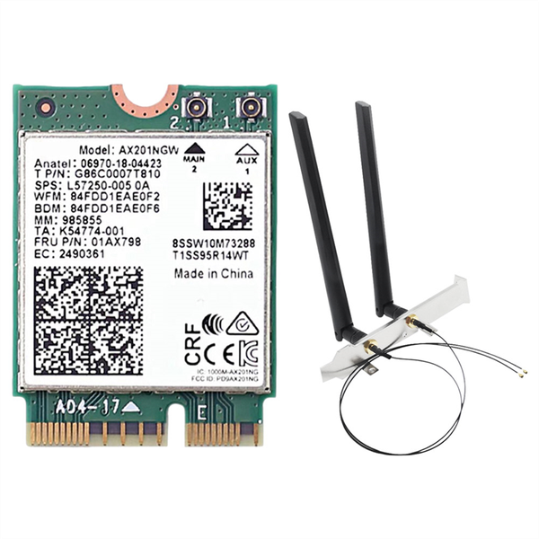 Ax201Ngw Wifi Card With Antenna 2 4 Ghz+5Ghz Wifi 6 3000Mbps M 2 Wifi
