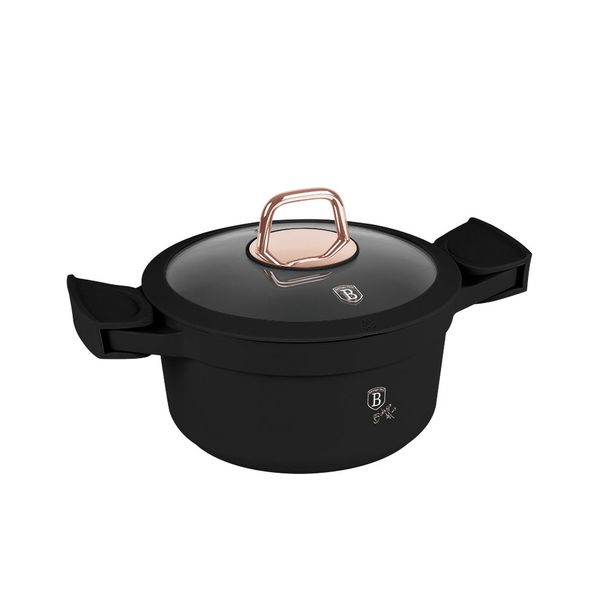 Berlinger Haus 20 cm Titan Pro Non-stick Casserole with Lid - Black Rose
