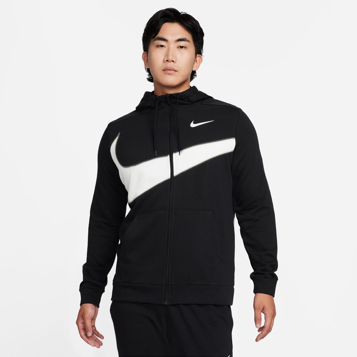 Nike Men's Dri-FIT Hooded Full Zip Ls Top - Black / Grey | Shop Today ...
