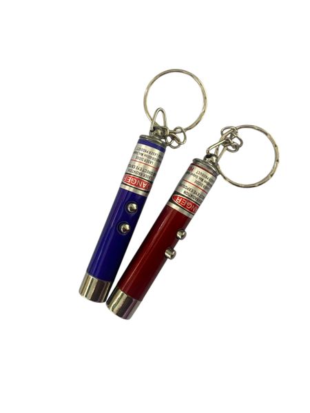 2 x Laser Light Pointer for Keychains-Red and Blue