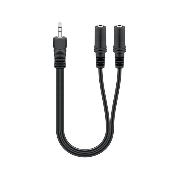 Goobay 3.5 mm Audio Y Cable Adapter, 1x Male to 2x Female Stereo