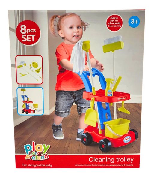 Play Pretend Cleaning Trolley 8 Piece