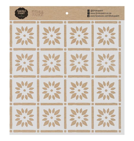Tjhoko Paint Stencil - 30x30cm - Square Tile 2