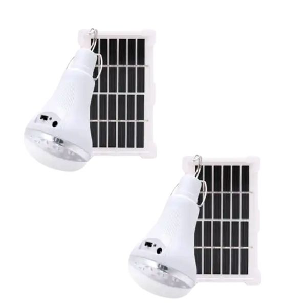 Set Of 2 10W Solar Powered Bulb 1800mah With 6V 1.2W Solar Panel OP020