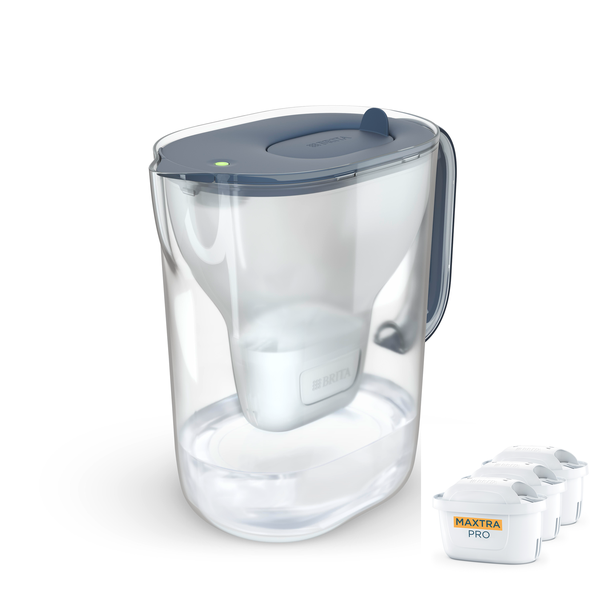 BRITA Water Filter Jug Style Essential Stone Blue incl. 3 x Maxtra Pro