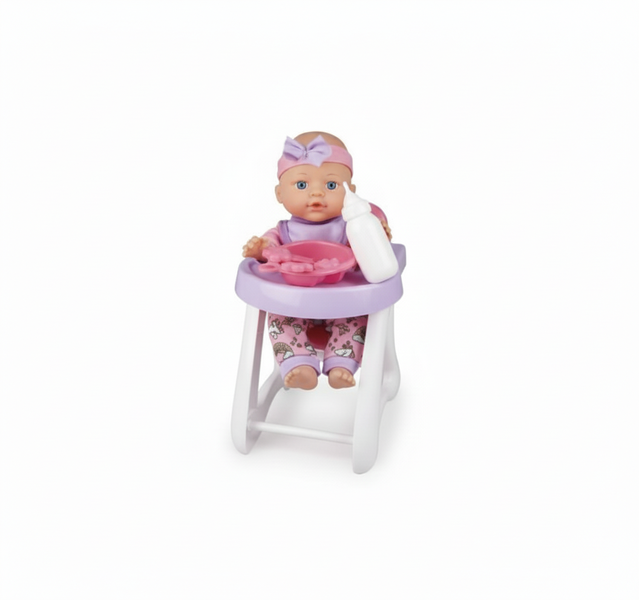Perfect Play 30cm Soft Doll with High Chair and Accessories