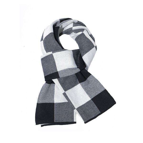 New autumn and winter knitted plaid imitation cashmere men's warm scarf