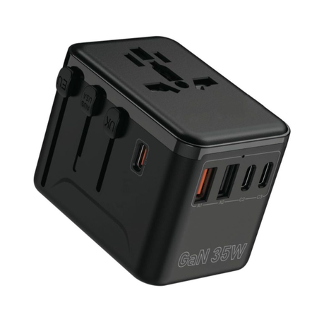 Universal Travel Adapter 35W Charger AC Plug US EU UK Australia USB Type-C Image