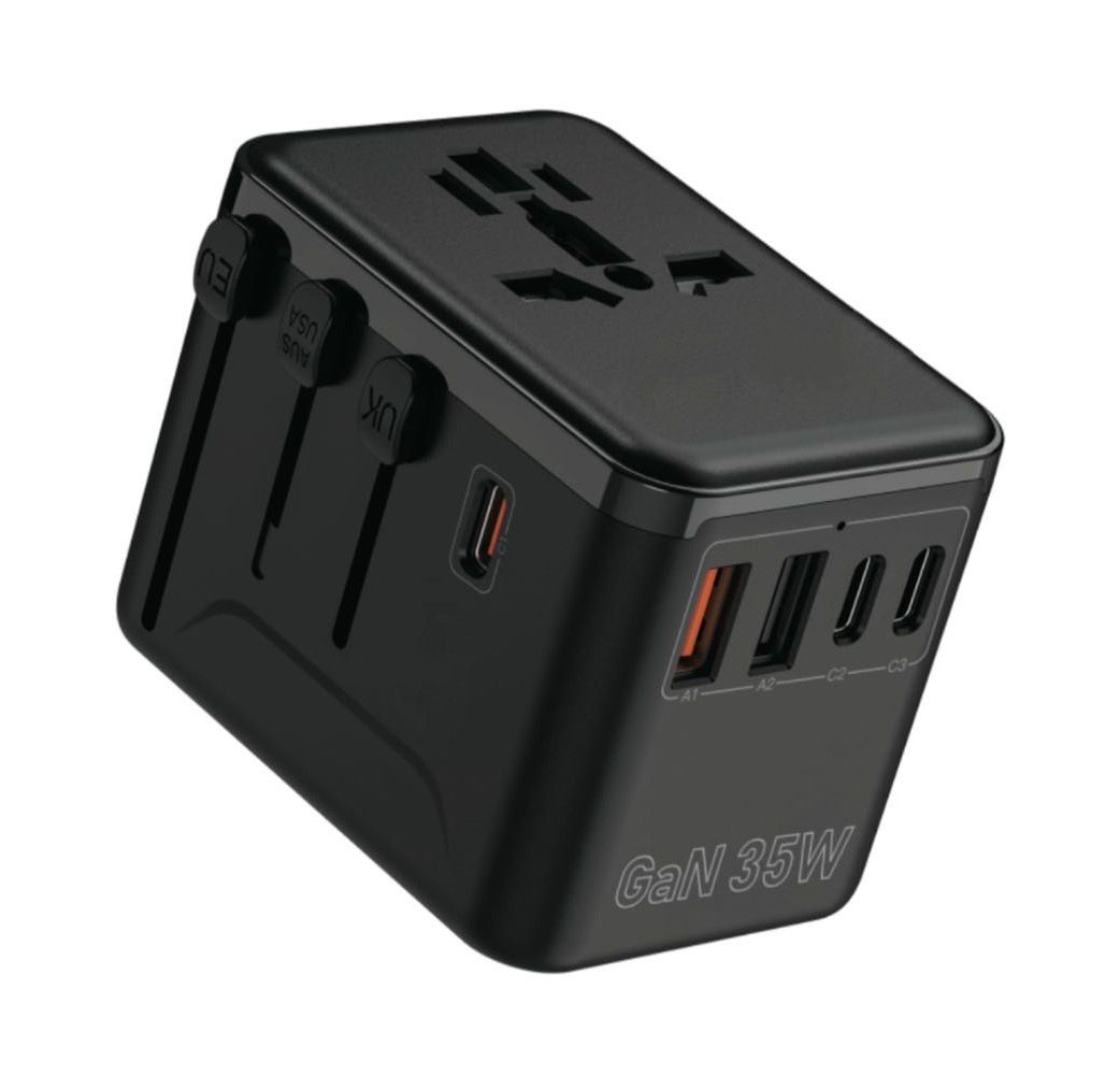 Universal Travel Adapter 35W Charger AC Plug US EU UK Australia USB Type-C
