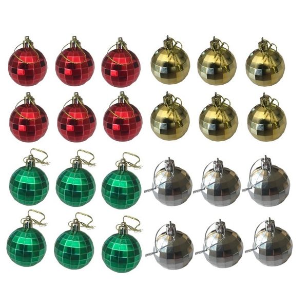 Christmas Tree Disco Ball - Christmas Baubles - 5 cm (12 Piece)