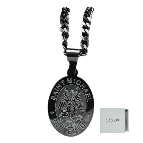Saint Michael Protectus Stainless Steel Necklace Zuri