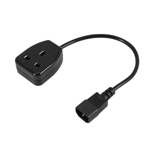 IEC C14 Male Plug to UK 3Pin Female Socket Power Adapter Cable (0.3M)