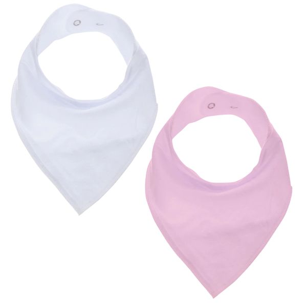 GingerBaby - Luxury Bandana Dribble Bib - White &amp; Light Pink