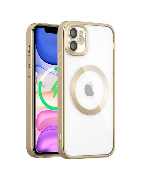 Clear Case for iPhone 11 Compatible with Mag Safe Wireless Charging - Gold
