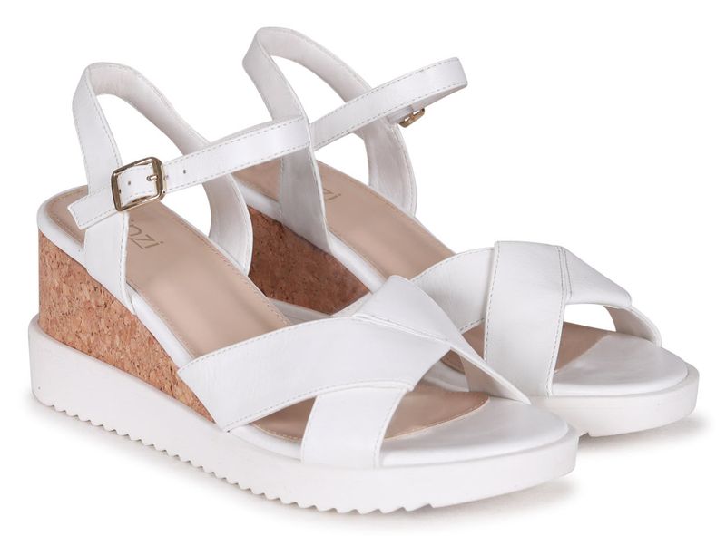 Linzi Ladies - INFINATE Soft Faux Leather Sandals - White PU