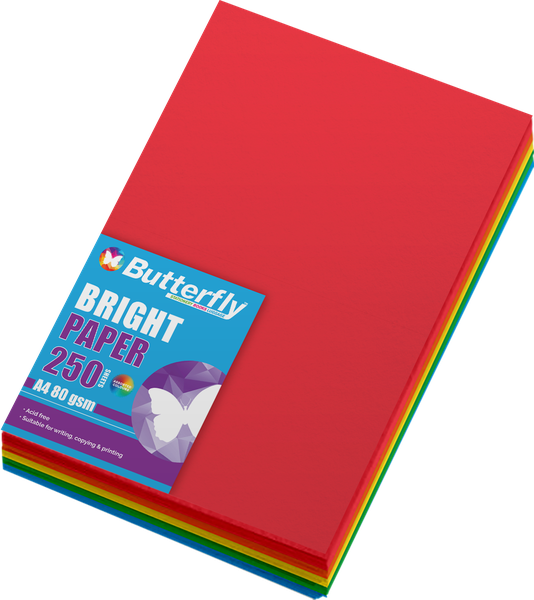 Butterfly Mixed A4 Bright Paper - Pack Of 250