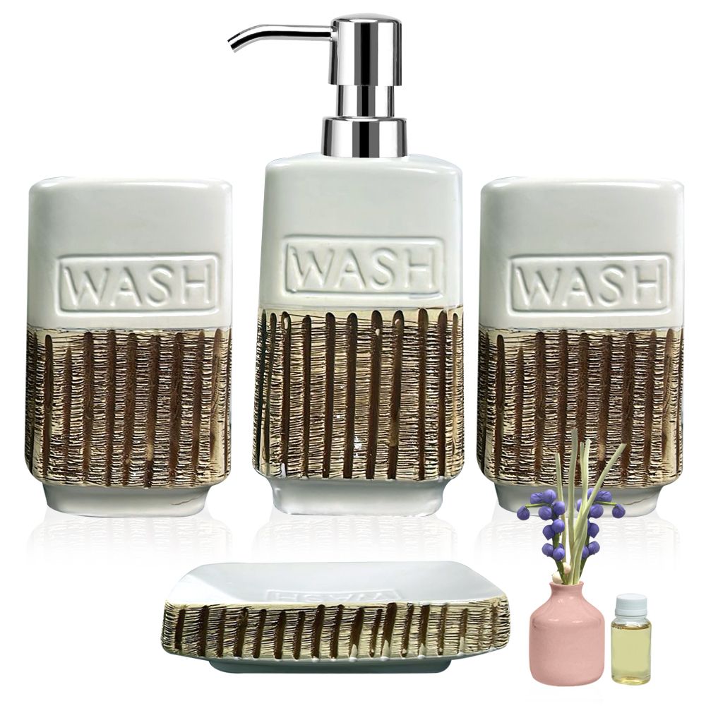 Set of 6 - Modern Retro Bathroom Soap Dispenser Set | Shop Today. Get ...