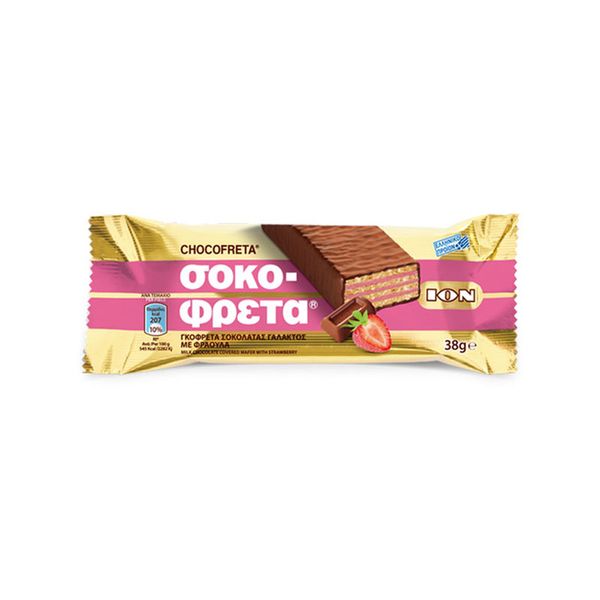 Ion Chocofreta Milk Choc Wafer/Str.Berry - 20 Pack x 38g