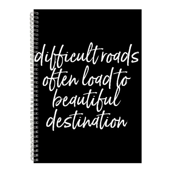 Destination A4 Notebook Spiral Lined Motivational Saying Graphic Notepad204