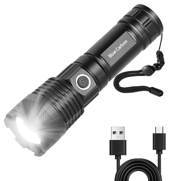 Rechargeable Torch LED Flashlight Super Bright Beam for Emergency - A55