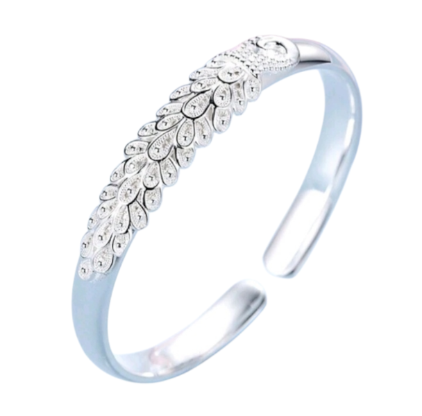 Elegant Silver-Plated Peacock Bracelet