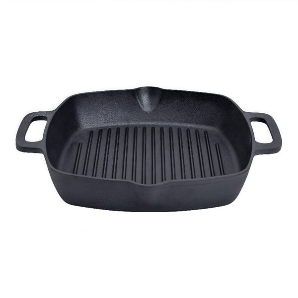 AY377 Heavy-Duty Cast Iron Grill Pan for Even Heat &amp; Perfect Searing
