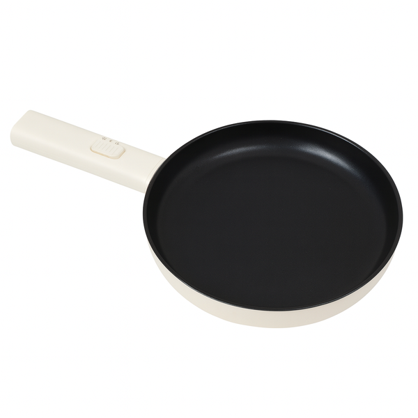 Premium Non-Stick Electric Frying Pan - Cream