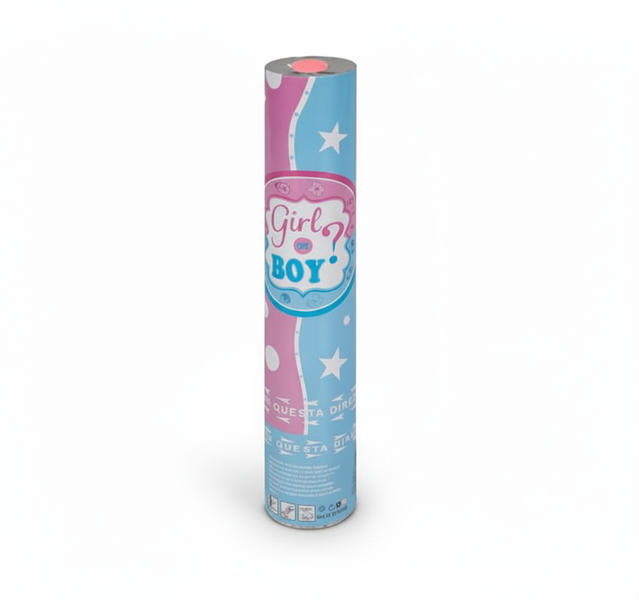 Pink Confetti Cannon - 2 Piece Biodegradable Gender Reveal Party Popper