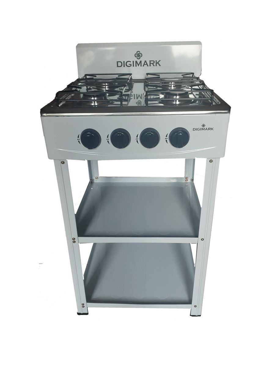 Digimark Freestanding 4 Burner Gas Stove with Shelves Shop Today. Get