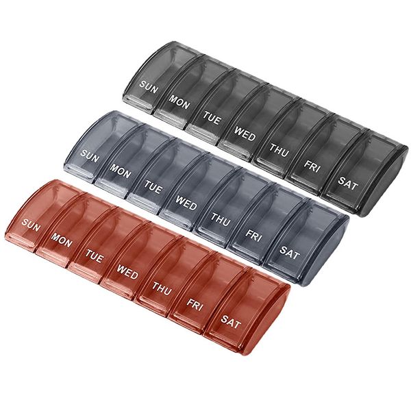 3 Pack 7-Day Pill Box Medicine Box for Vitamins Dietary Supplements