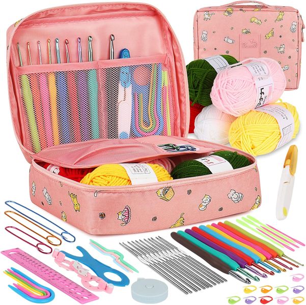 Craft Crocheting Sewing Starter Kit For Beginners 59 Pieces