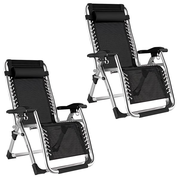 Aus Pets Adjustable Zero Gravity Folding Reclining Lounge Chair with Pillow Outdoor