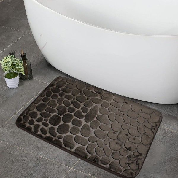 Royal Homeware Microfibre Rectangular Cobblestone Bath Mat
