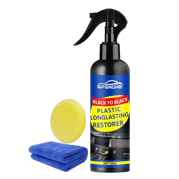 QIFENGHE Black to Black Plastic Restorer 150ml Pro-Grade Interior Trim Wax