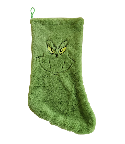 Furry Green Christmas Stocking