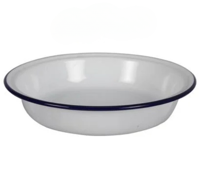 Minimalist 22cm Milk-White Enamel Plate - Perfect for Home &amp; Picnic