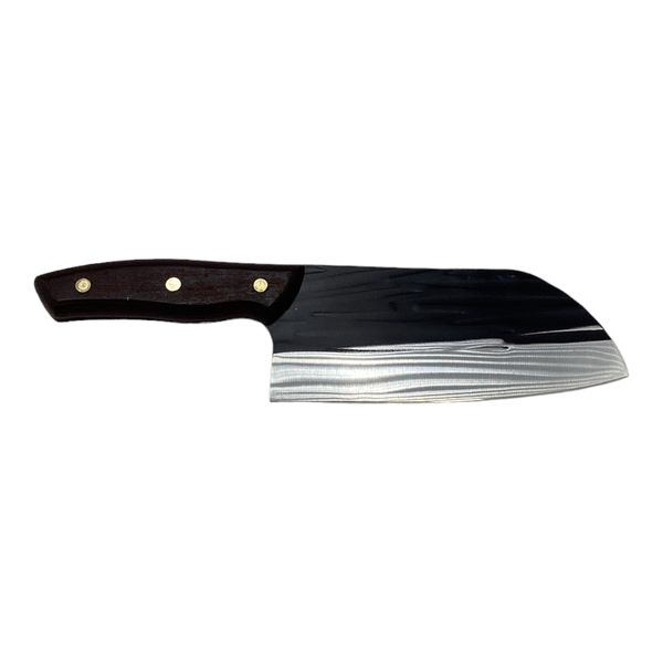 Knife 18x7cm Santuko Stainless Steel Black Blade with Wooden Handle