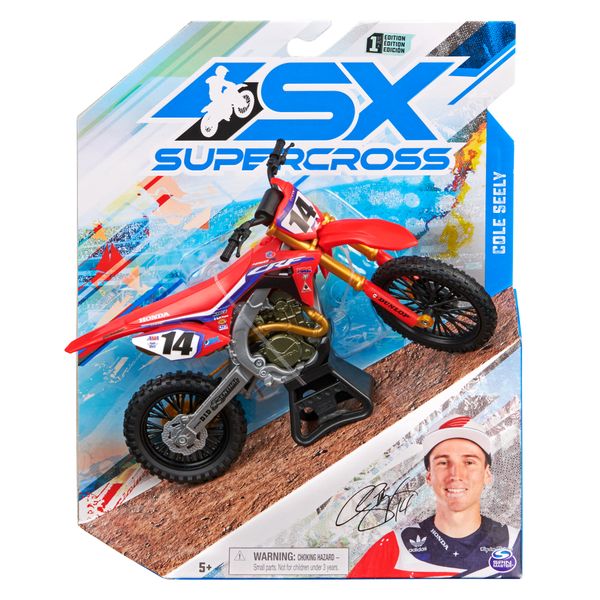 Supercross 1:10 Die Cast Collector Motorcycle - Red Cole Seely