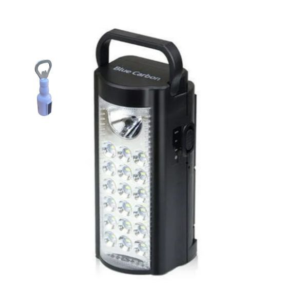 Blue Carbon Rechargeable LED Auto Lighting Lantern With Bottle Opener
