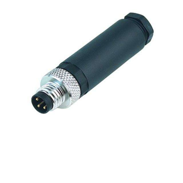 99-3383-100-04 M8 4-Pole Male Cylindrical Connector, Screw Term, IP67