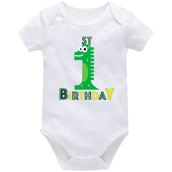 My 1St Crocodile Birthday Baby Vest Bodysuit Onesie Short Sleeve