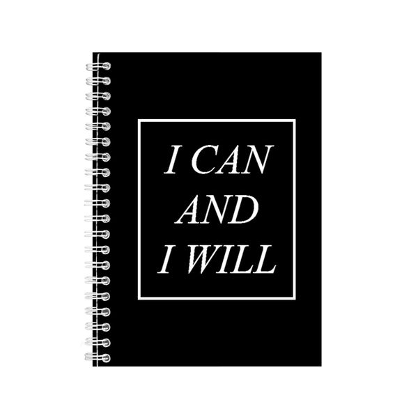 I Will A5 Notebook Spiral Lined Motivational Saying Graphic Notepad Gift143